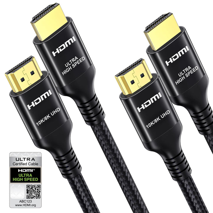 Etseinri 10K 8K HDMI 2.1 Kabel 2M 2Pack, Zertifiziert 48Gbps Ultra High Speed HDMI® Kabel 4K 240Hz 1