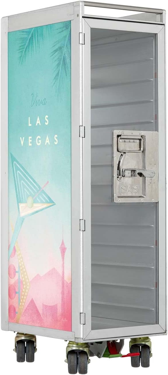 VanDeBord Flugzeugtrolley Henry Rivers Edition Viva Las Vegas (Glastür), Gebrauchter Trolley aus der