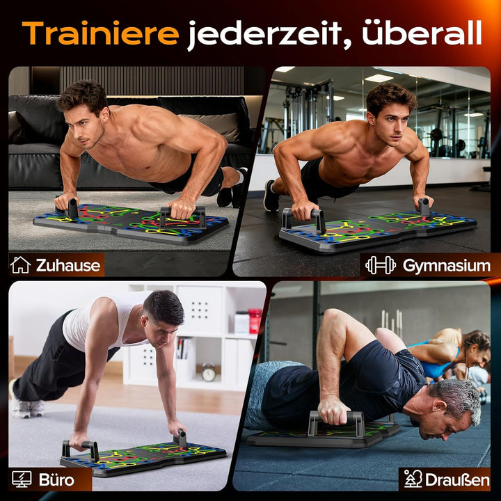 AERLANG Liegestützbrett, tragbar, multifunktional, faltbar, 10-in-1 Liegestützstange, Liegestützgrif