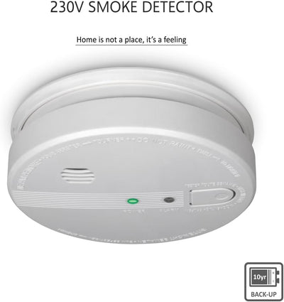 ELRO FS1110P Rauchwarnmelder - 230 Volt - verdrahtet vernetzbarer mit 10 Jahres Back-Up Batterie - E