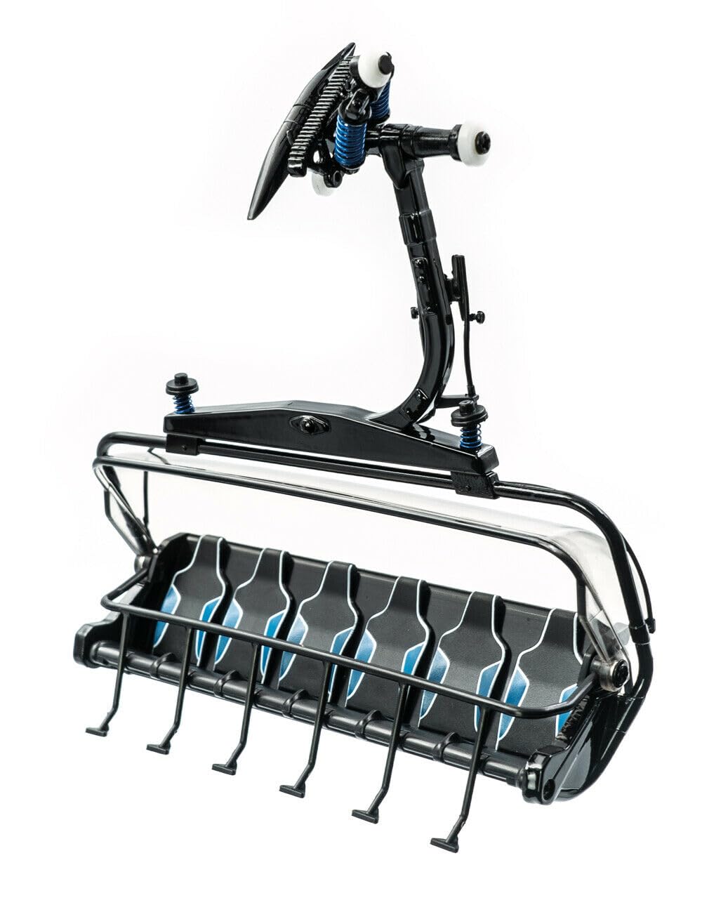 Jägerndorfer JC86504, 6er Sessel D-Line schwarz/blau Massstab 1:32 Seilbahn