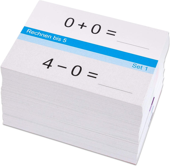 Betzold Selbstlernkarten Mathe in der Grundschule - 5er-Set Rechnen lernen Weiss, Weiss