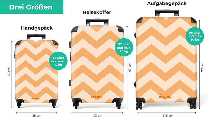 NoBoringSuitcases.com® Koffer XL Gross 77x51.5x28 cm Hartschale Reisekoffer 4 Rollen Leicht Koffer T
