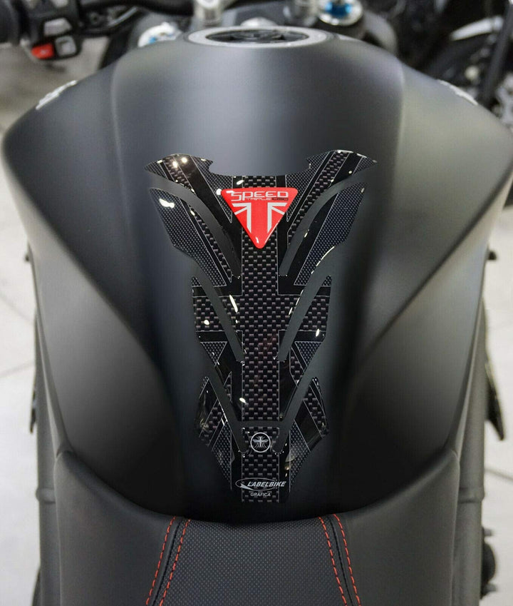 LABELBIKE 3D Aufkleber Motorrad Tankpad kompatibel mit Triumph | Speed Triple 1050 Union Jack, Harzs