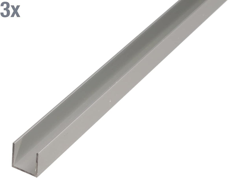 Alberts 497781 U-Profil | Aluminium, silberfarbig eloxiert | 1000 x 25 x 25 mm | 3er Set