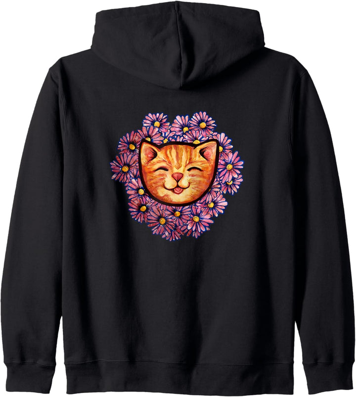 Happy Orange Tabby Cat Nette Katze Kapuzenjacke