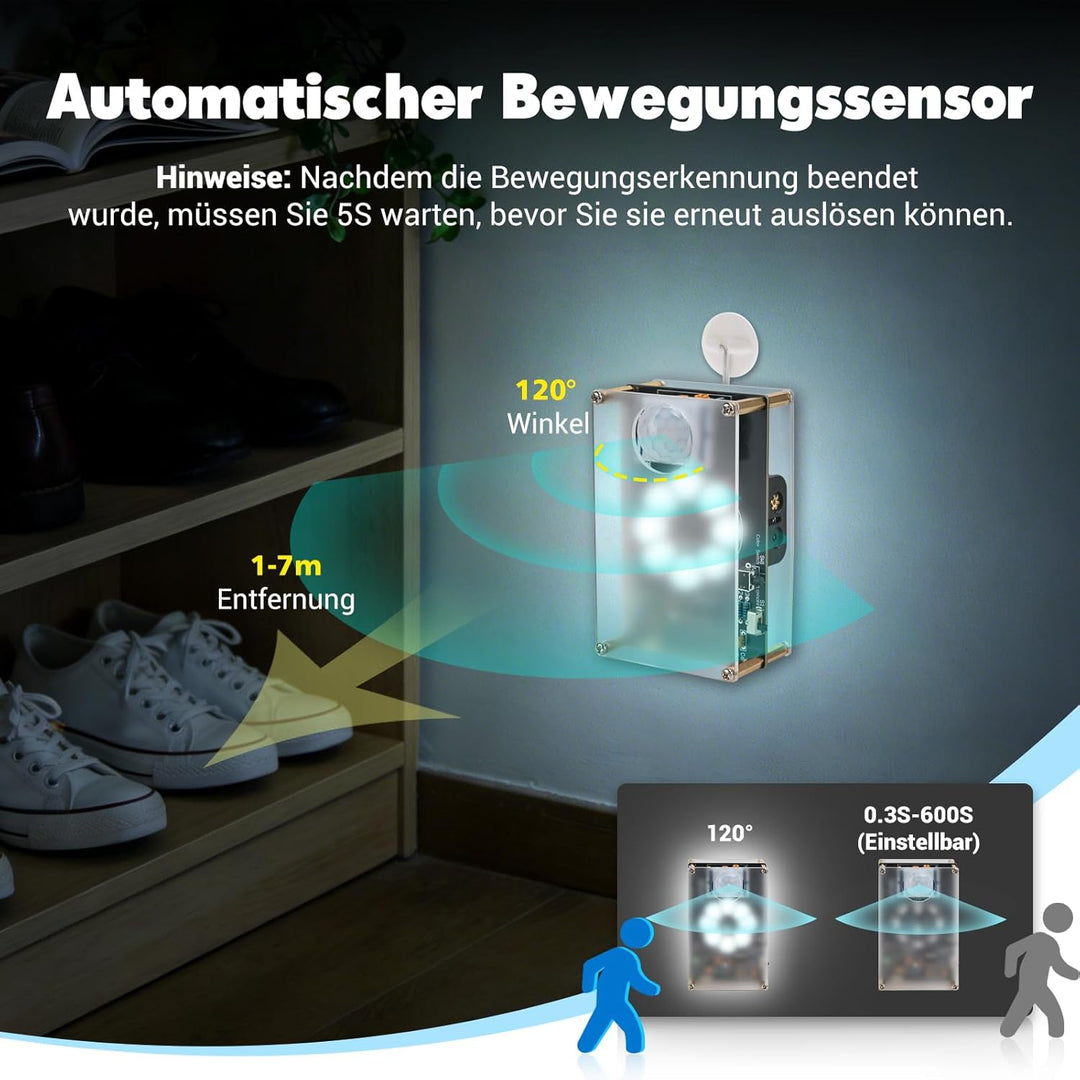 DIY Bewegungssensor Lichter Löt Bausatz, LED Nachtlicht Elektronik Bausatz, Lehr und Lernausbildung