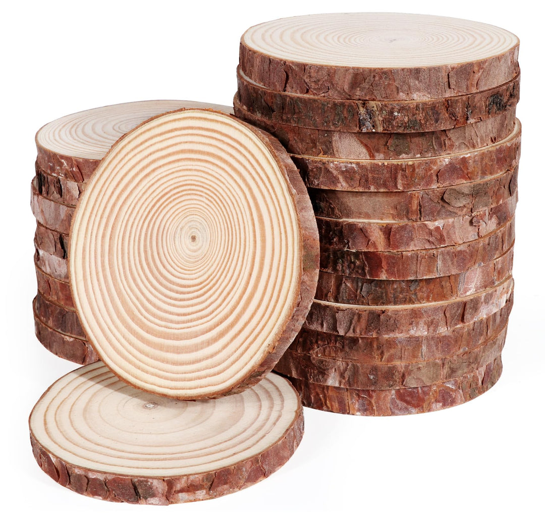 Holzscheiben 28 Stücke, 9-10cm Baumscheiben, ohne LöChern Holzplatte Rund,Holz Scheiben Zum Basteln