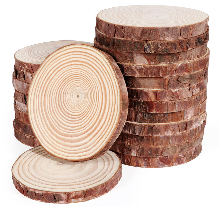Holzscheiben 28 Stücke, 9-10cm Baumscheiben, ohne LöChern Holzplatte Rund,Holz Scheiben Zum Basteln