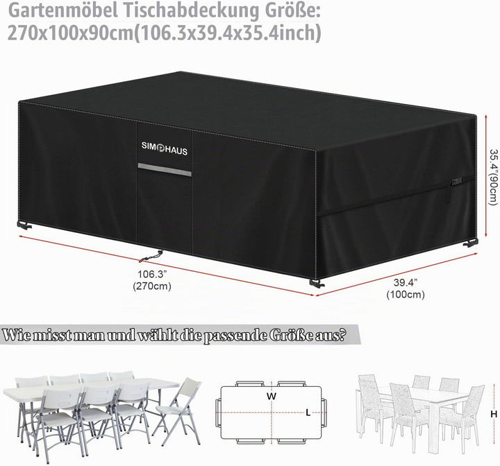 Abdeckung Gartenmöbel Wasserdicht Abdeckplane Gartenmöbel | Tischabdeckung Outdoor Wetterfest Lounge