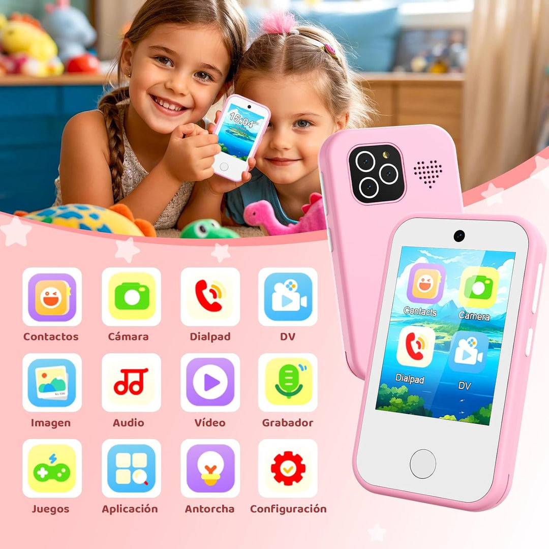4G Kinderhandy Spielzeug mit Dual Kamera Kinderkamera 2.8 Inch Touchscreen Kindertelefon Lerntelefon