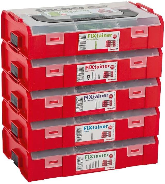 fischer 541106 FIXtainer - Die Power- und Schlauer-Box, Dübelset DUOPOWER und DUOTEC, Universaldübel
