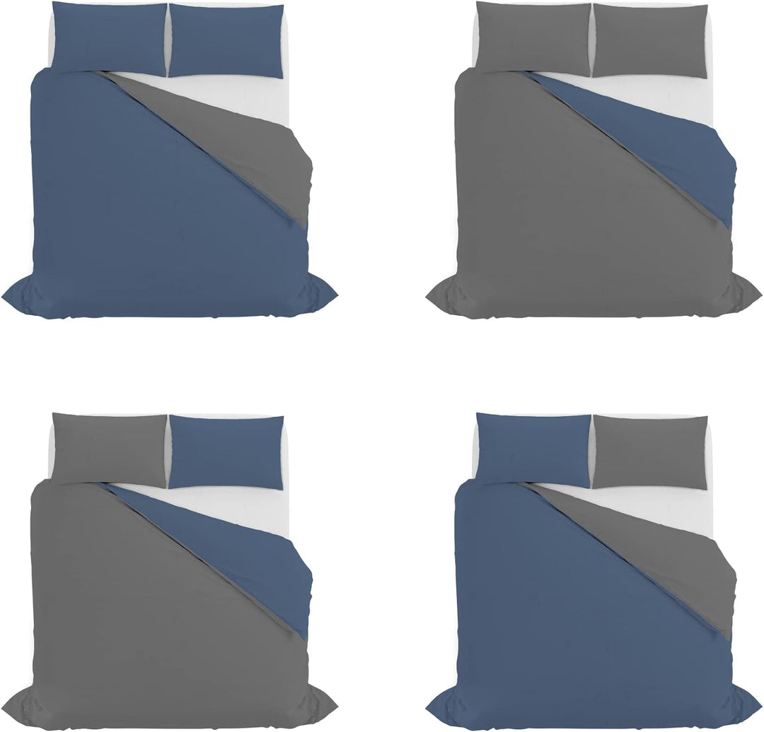 Italian Bed Linen Bettwäscheset für Doppelbetten, 250 x 200 cm 250 x 200 cm Avorio/Grigio, Avorio/Gr