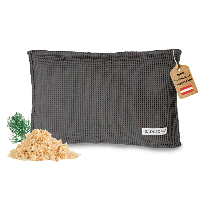 SAUNASOFA™ Zirbenkissen für Sauna – Duftkissen aus 100% Bio-Baumwolle, skandinavisches Design – Hand