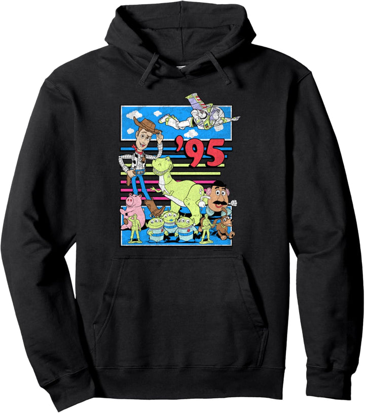 Disney Pixar Toy Story 95 Retro Distressed Colorful Pullover Hoodie