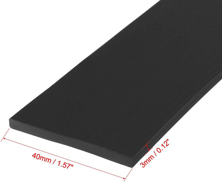 sourcing map Gummidichtung Gummistreifen Massiver Rechteck 40mm Breit, 3mm Dick, 5 Meter Lang, Schwa