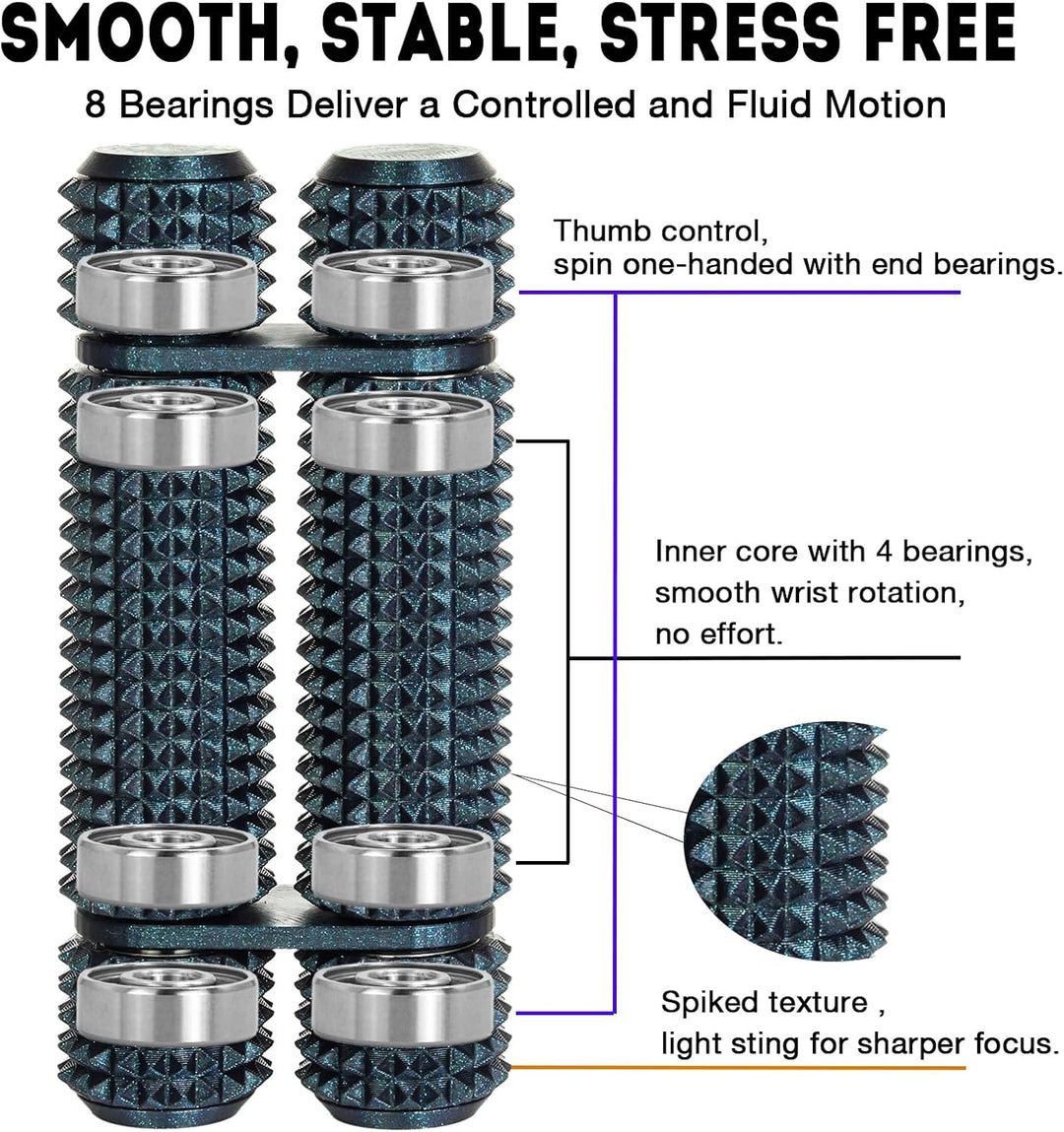 Pain Stim Fidget Roller Erwachsene Büro Stressabbau Sensorisches Hilfsmittel ADHD Angst Fidget Tool