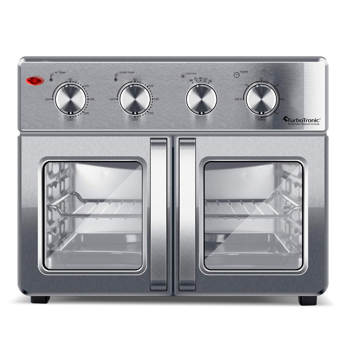TurboTronic digitaler Heissluftofen - XXL 32 Liter mit Drehspiess für Hähnchen 4in1 Mini Backofen &