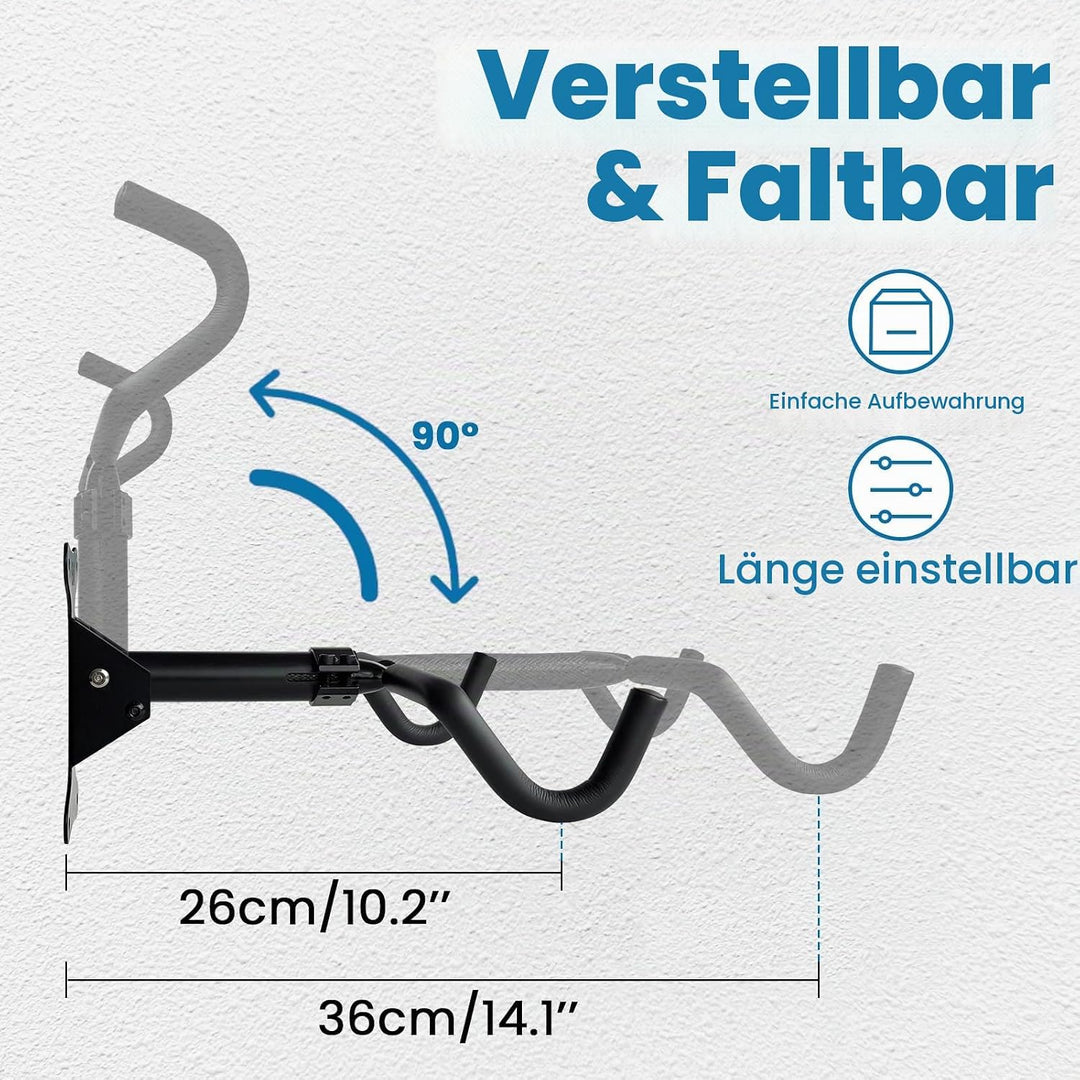 Fahrrad Wandhalterung, Fahrrad Montageständer, Falibar bis 30kg, Höhen- und Abstandsverstellbar, Fah