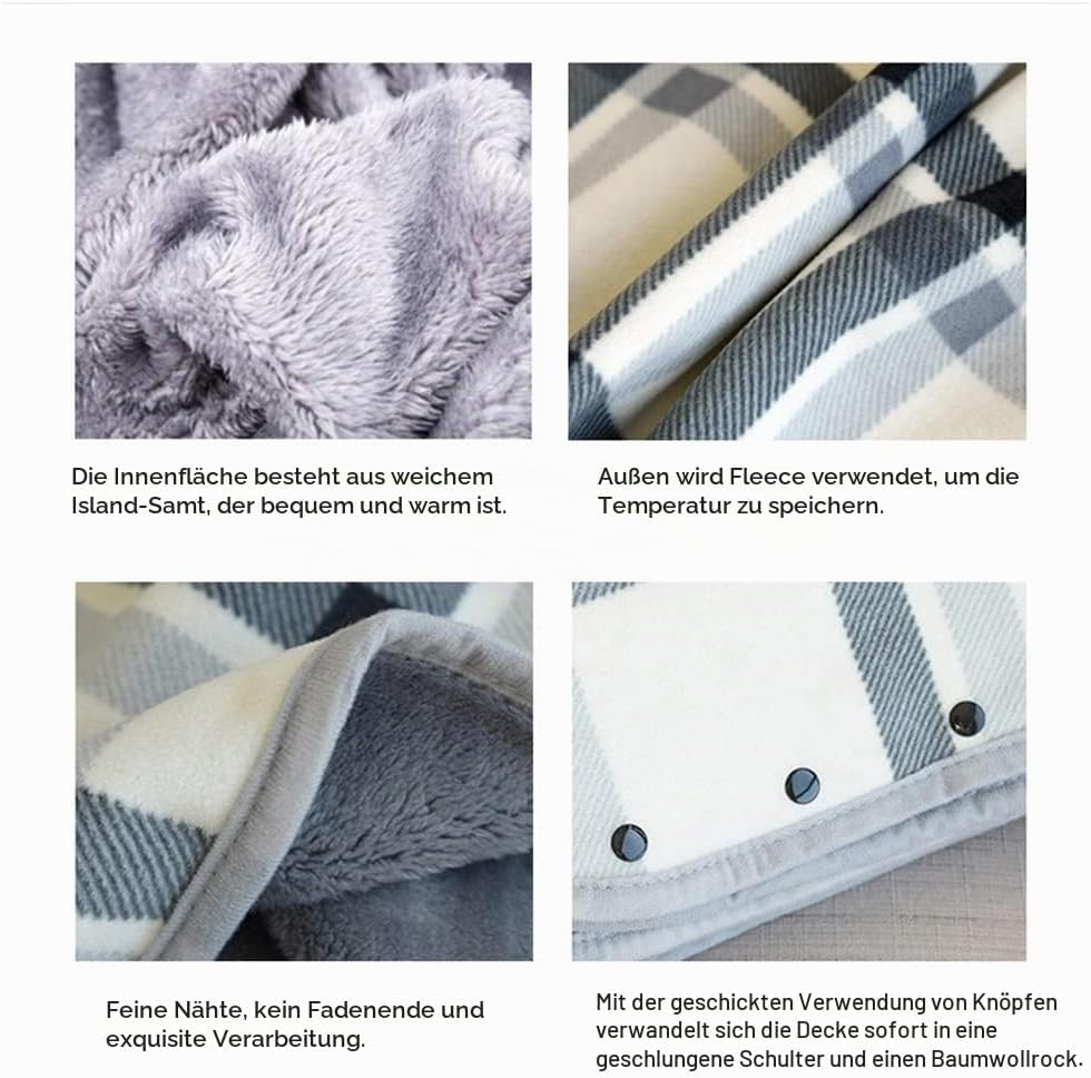 Damen Poncho, Flanellumhang, Winter Plüschdecke Tragbare Decke Warmer Überwurf Schal Wickelbezug Umh
