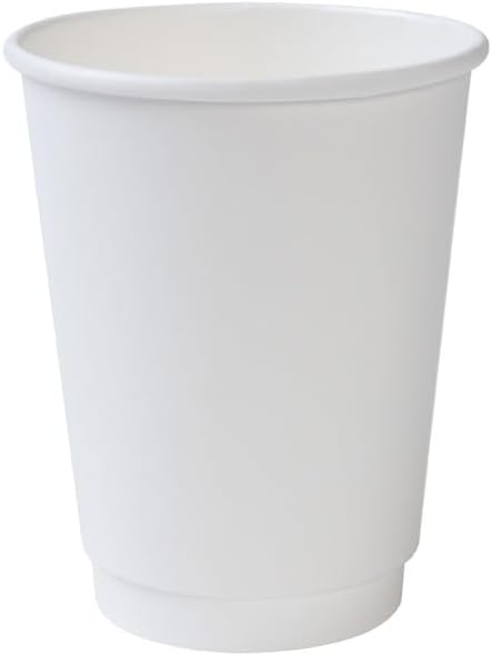BIOZOYG 500 Stück Kaffeebecher isolierte Pappbecher 300ml / 12 oz Ø 90 mm weiss - doppelwandig plast