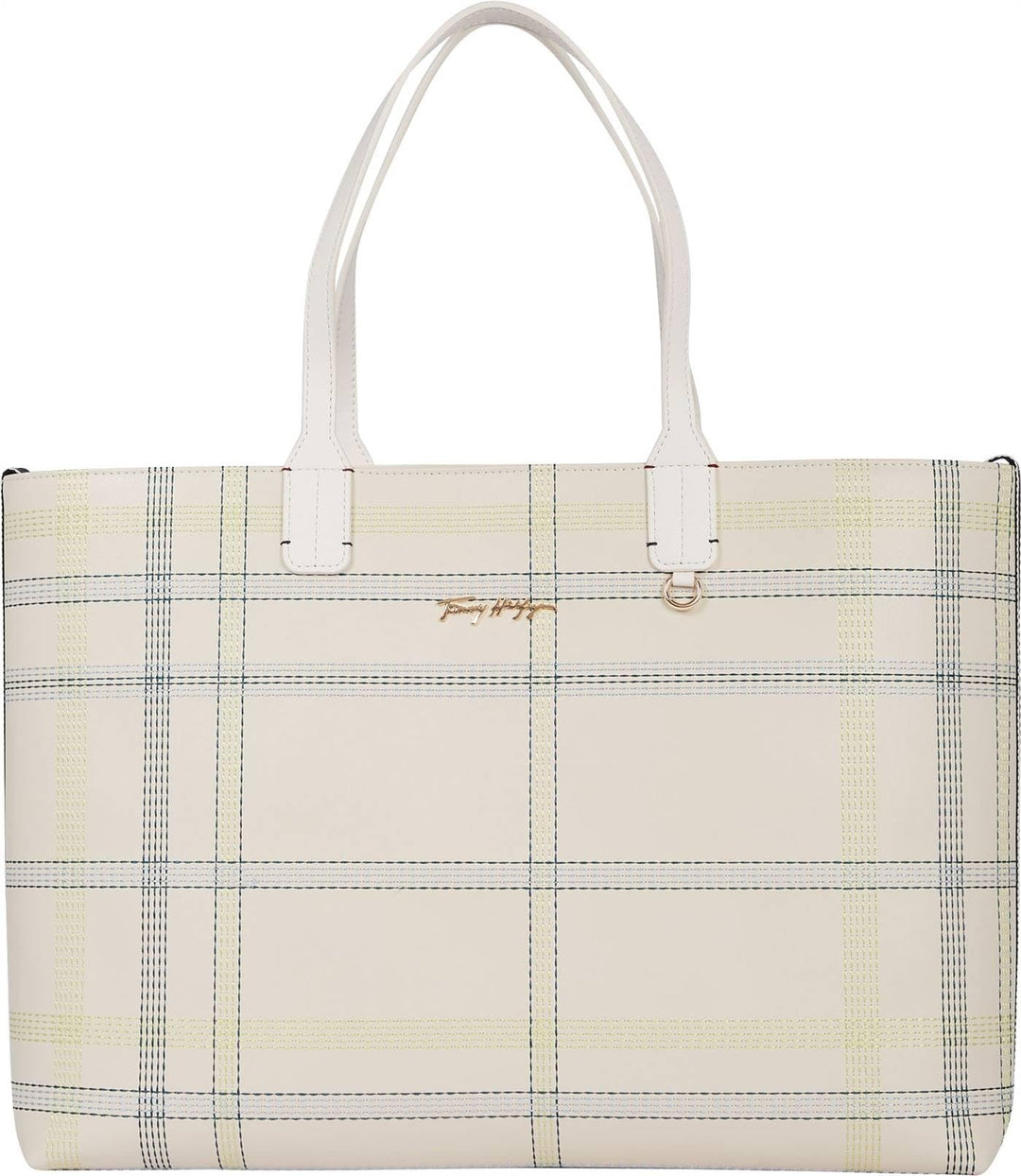 Tommy Hilfiger Handtasche Iconic Tommy Tote Check PF22 Beige_beige, Beige_beige