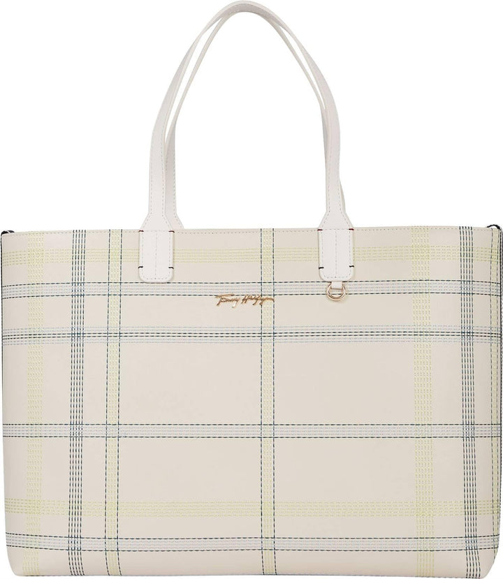 Tommy Hilfiger Handtasche Iconic Tommy Tote Check PF22 Beige_beige, Beige_beige