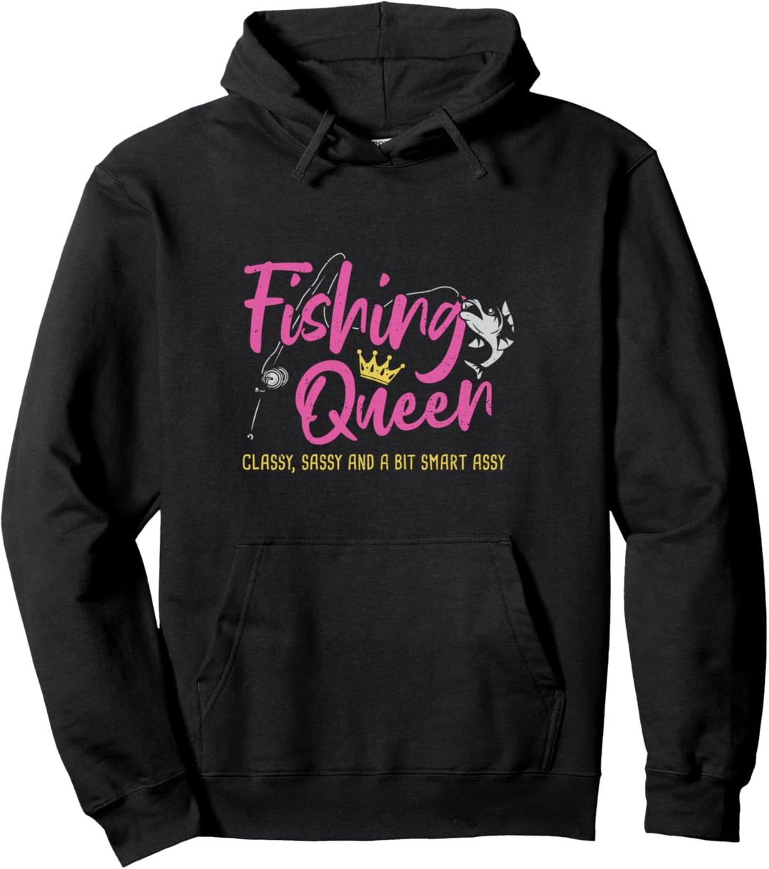 Bass: Fishing Queen - Angeln Sprüche Pullover Hoodie