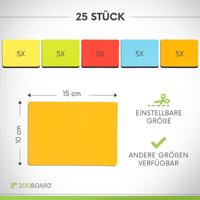 2DOBOARD Beschreibbare magnete 15 x 10 cm für Kanban Board oder Scrum Tafel - 25 Stück - Scrum Karte