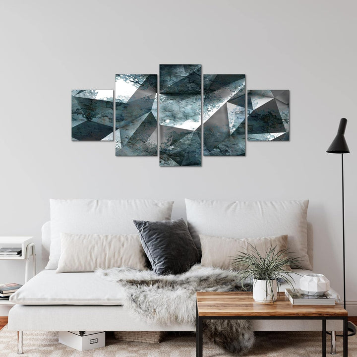 Runa Art Wandbilder 3D Effekt 5 Teilig Bild auf Vlies Leinwand Deko Wohnzimmer Abstrakt Illusion Bla