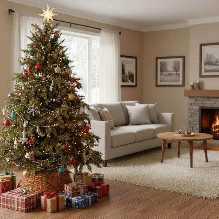 BOGATECO Weidenkorb für den Weihnachtsbaum 60cm Durchmesser | Weihnachtsbaum Rock aus Weide | Weihna
