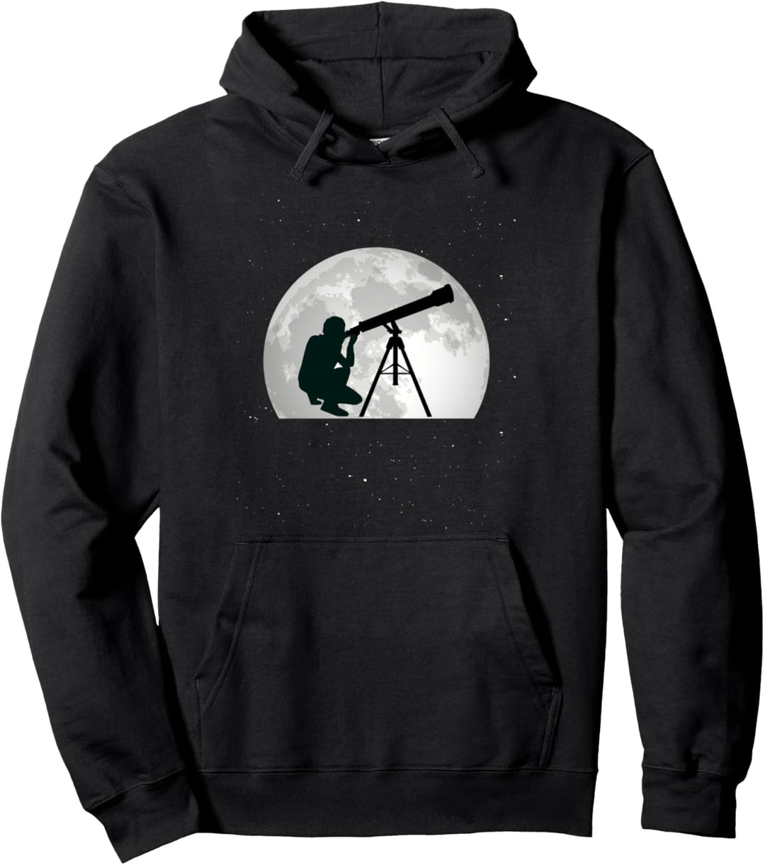 Astronom Mond Teleskop Astrophysik Sterne Astronomie Pullover Hoodie