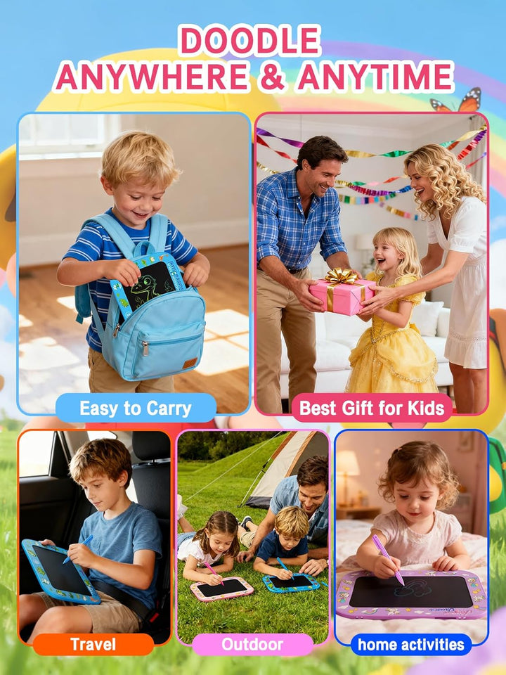 4er-Pack 10 Zoll LCD-Schreibtafel für Kinder (Gesamt m. Rahmen, Zeichfl. ca. 8 Zoll), farbenfrohes D