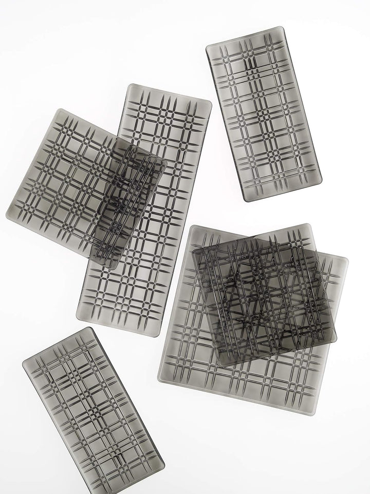 Spiegelau & Nachtmann, Servierplatten-Set, 2-tlg., Quadratisch, Kristallglas, Square, Grösse: 21 cm,