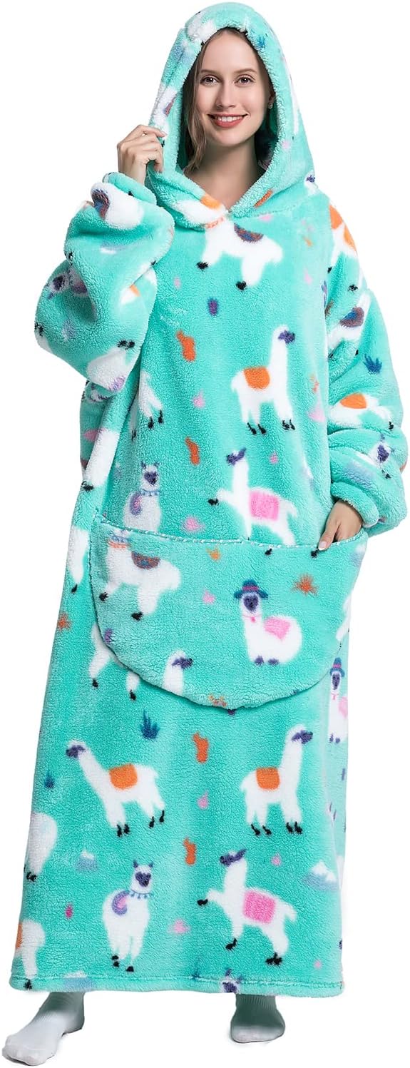 JOREAY Lange Hoodie Decke mit Ärmeln für Damen Herren, Kuschelig Deckenpullover, XXL Übergrosse Deck