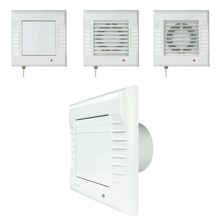 VONLIS Badlüfter Wohnraumlüfter Ventilator Be- Entlüftung automatische Lamellenöffnung