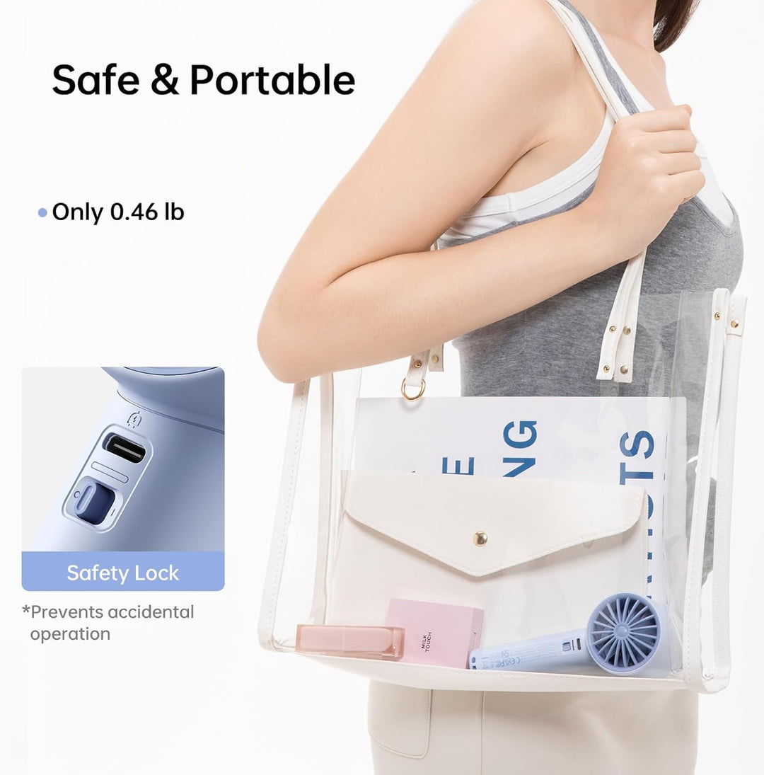 JISULIFE Handventilator Mini, 5000 mAh Handventilator Akku Aufladbar, Kühlung bis zu 28 Stunden, 5 G