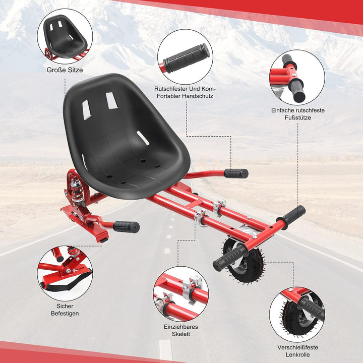Hoverboard Sitz, Hoverkart Sitz für Universal 6,5"-10" Wheel Balancing Sitzscooter mit Innovativer F