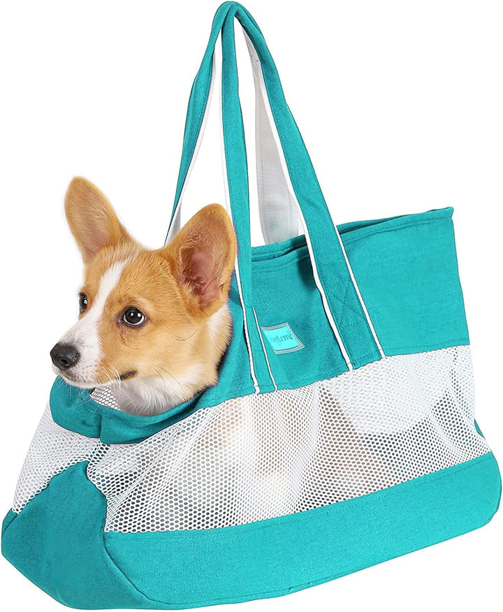 PETCUTE Haustier Handtasche,Atmungsaktiv Hundetragetasche Handtasche mit Sicherheitsleine,Faltbare R