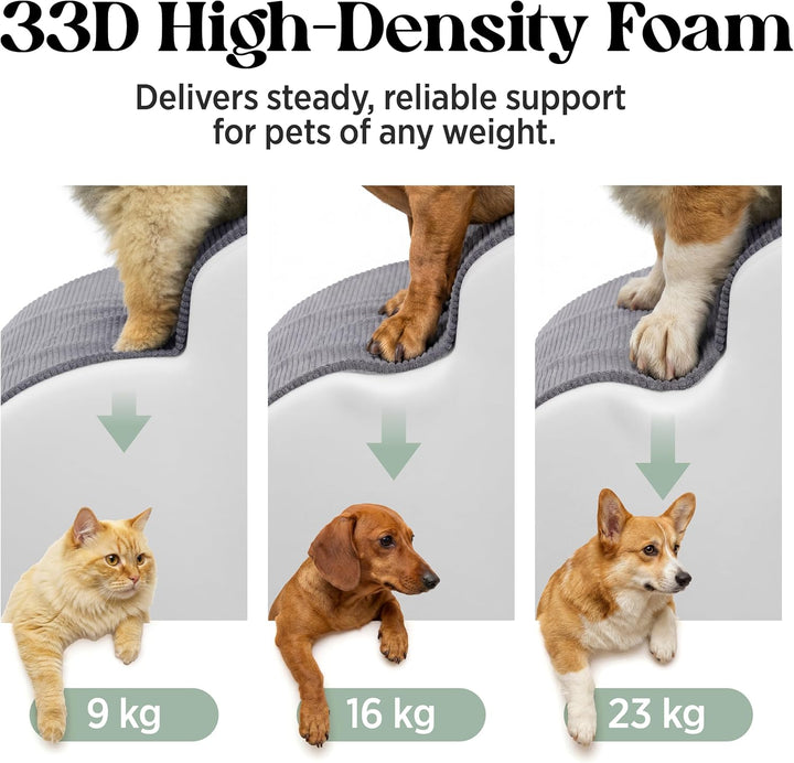 Lesure Hundetreppe Katzentreppe für Hunde und Katzen - 2 Stufen Haustiertreppe aus 33D hochdichter S