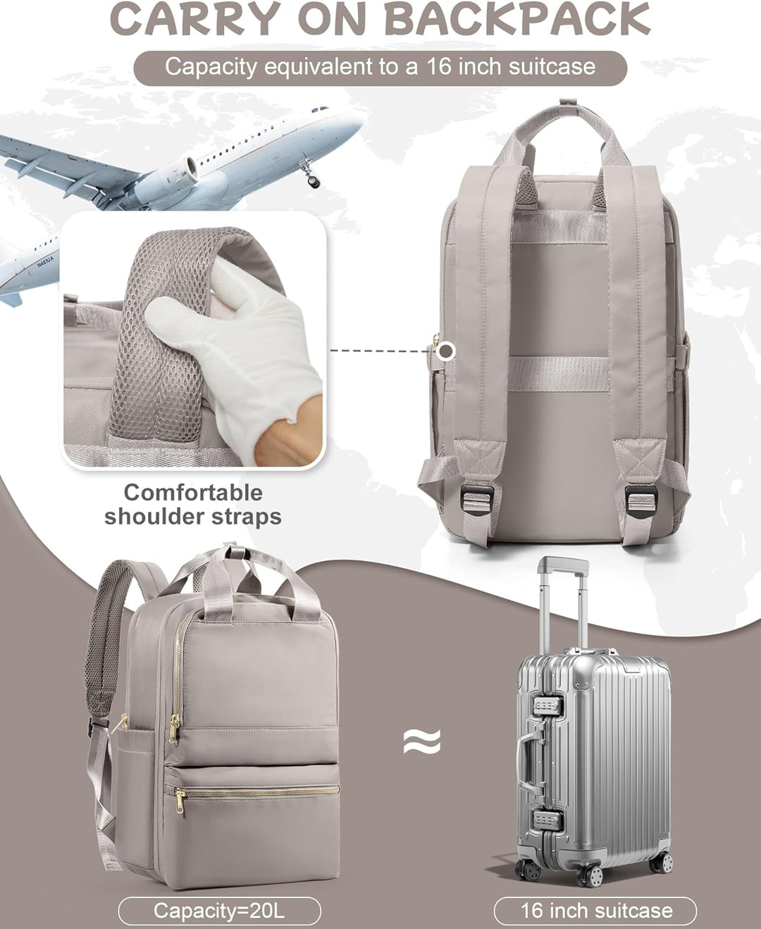 Reiserucksack Damen Ryanair Handgepäck 40x20x25 Rucksack Handgepäck Flugzeug Rucksack 40x20x25 Damen