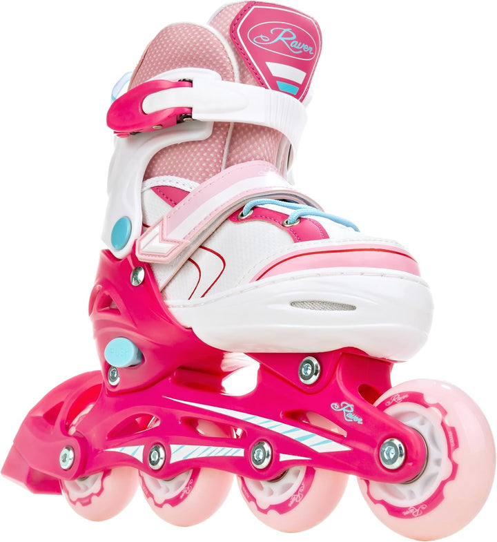 RAVEN 4in1 Inline Skates Triskates Rollschuhe Schlittschuhe Inliner für Kinder Mädchen verstellbar G