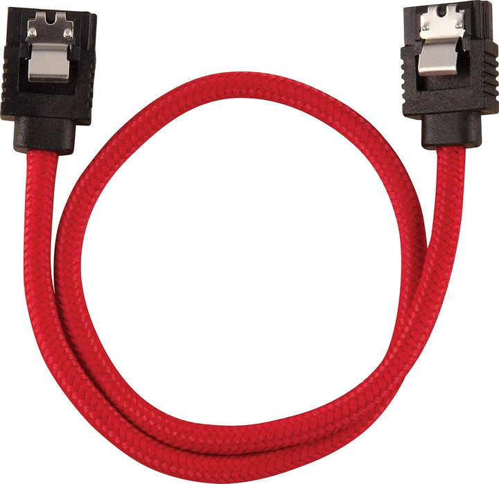 Corsair Premium Sleeved SATA 3 Kabel (6Gbps, 30 cm) Rot SATA 30 cm Rot, SATA 30 cm Rot