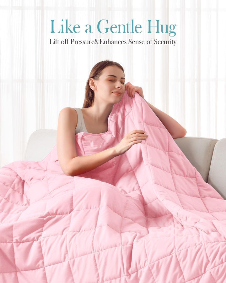 Sivio Gewichtsdecke 7kg Rosa 120x180cm | Atmungsaktiv &amp; leicht, Mikrofaser mit Glasperlenfüllung, Ga