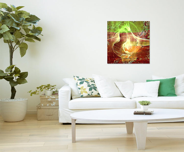 Paul Sinus Art Modernes Wandbild Abstrakt013_60x60cm Abstrakte Kunst Kunstdruck auf Leinwand Zeitlos