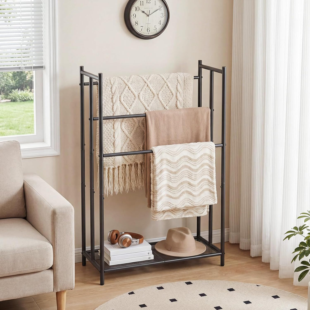 HOOBRO Handtuchleiter, freistehender Handtuchständer, 3-stufiger, trapezförmiger Handtuchhalter mit