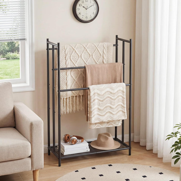HOOBRO Handtuchleiter, freistehender Handtuchständer, 3-stufiger, trapezförmiger Handtuchhalter mit