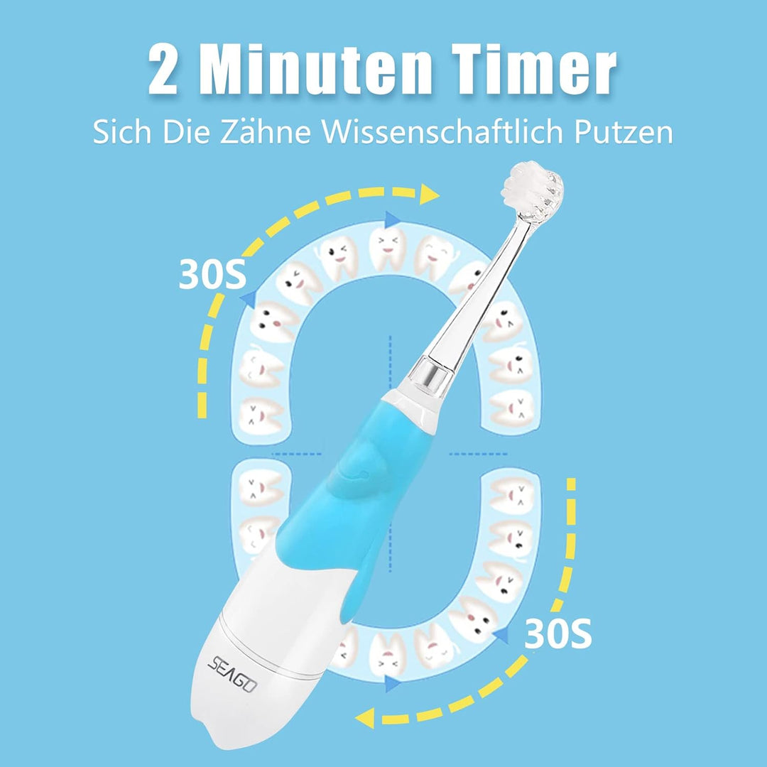 SEAGO SG-513 Elektrische Zahnbürste Kinder Baby Kinderzahnbürste Elektrisch ab 0-3 Jahre mit LED Lic