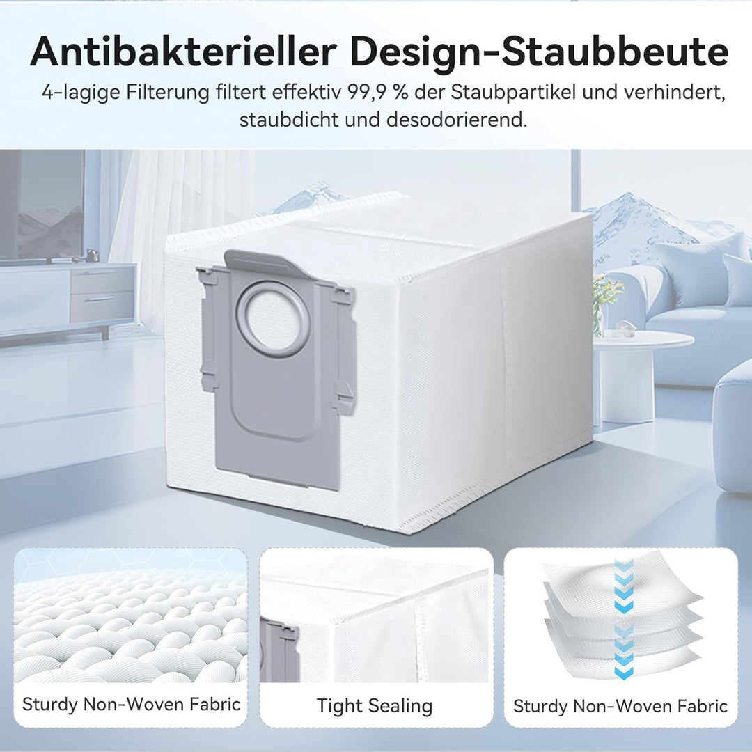 Zubehör Ersatz für Roborock QV 35A / QV 35S / QR 598 / QR 798 Saugroboter – 1 Hauptbürste,6 Staubbeu