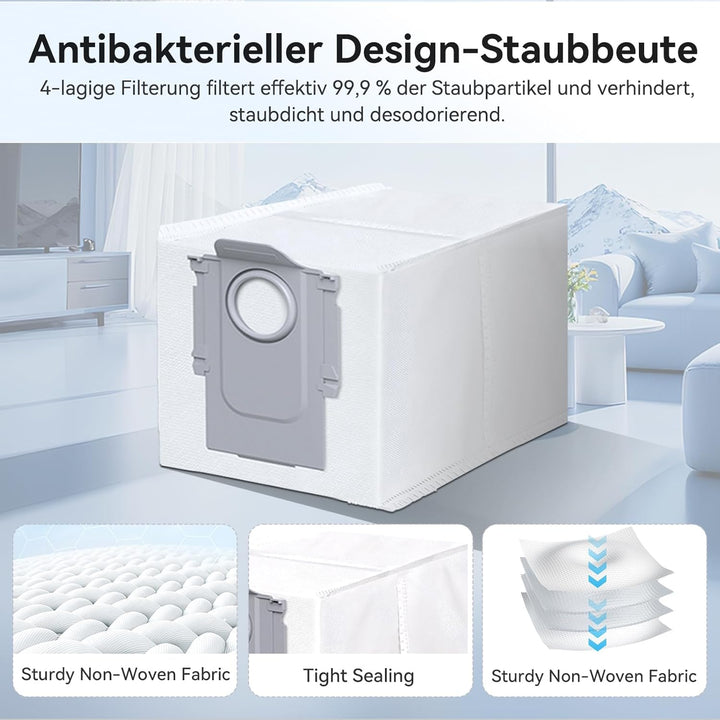 Zubehör Ersatz für Roborock QV 35A / QV 35S / QR 598 / QR 798 Saugroboter – 1 Hauptbürste,6 Staubbeu